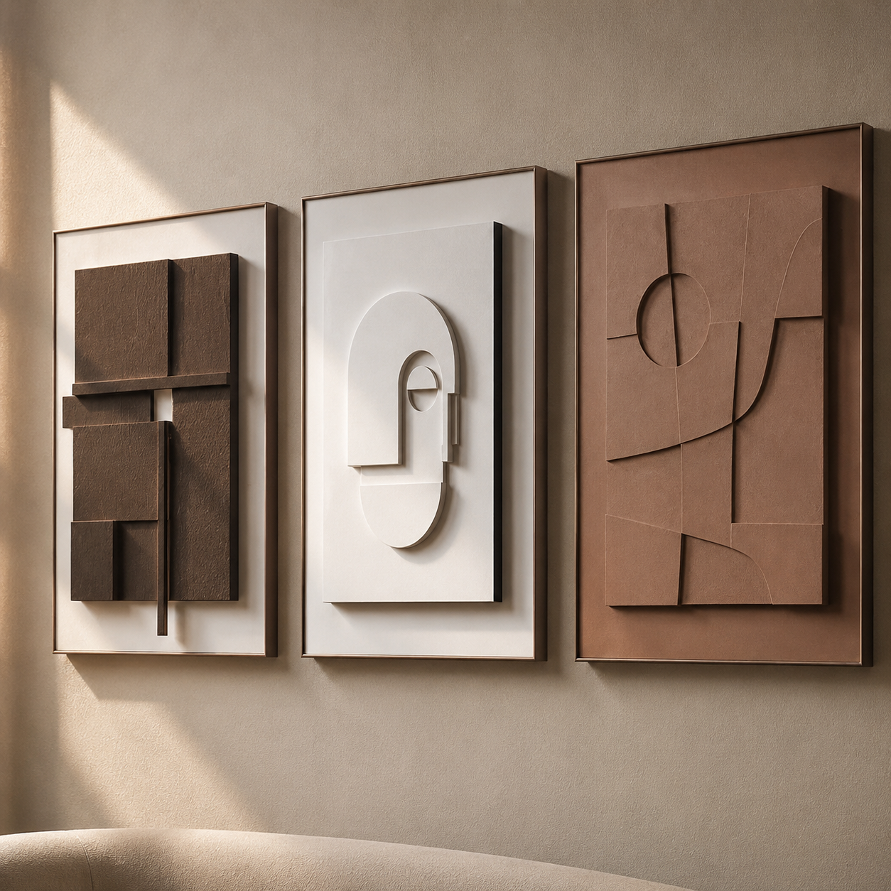 3D Japandi Wall Art Canvas Set (Set of 3)
