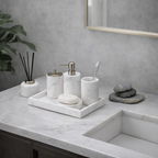 Jazz White Marble Bath Accessory Set