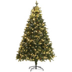 7ft Pre-Lit Artificial Christmas Tree with Dual Colour LED Lights Green