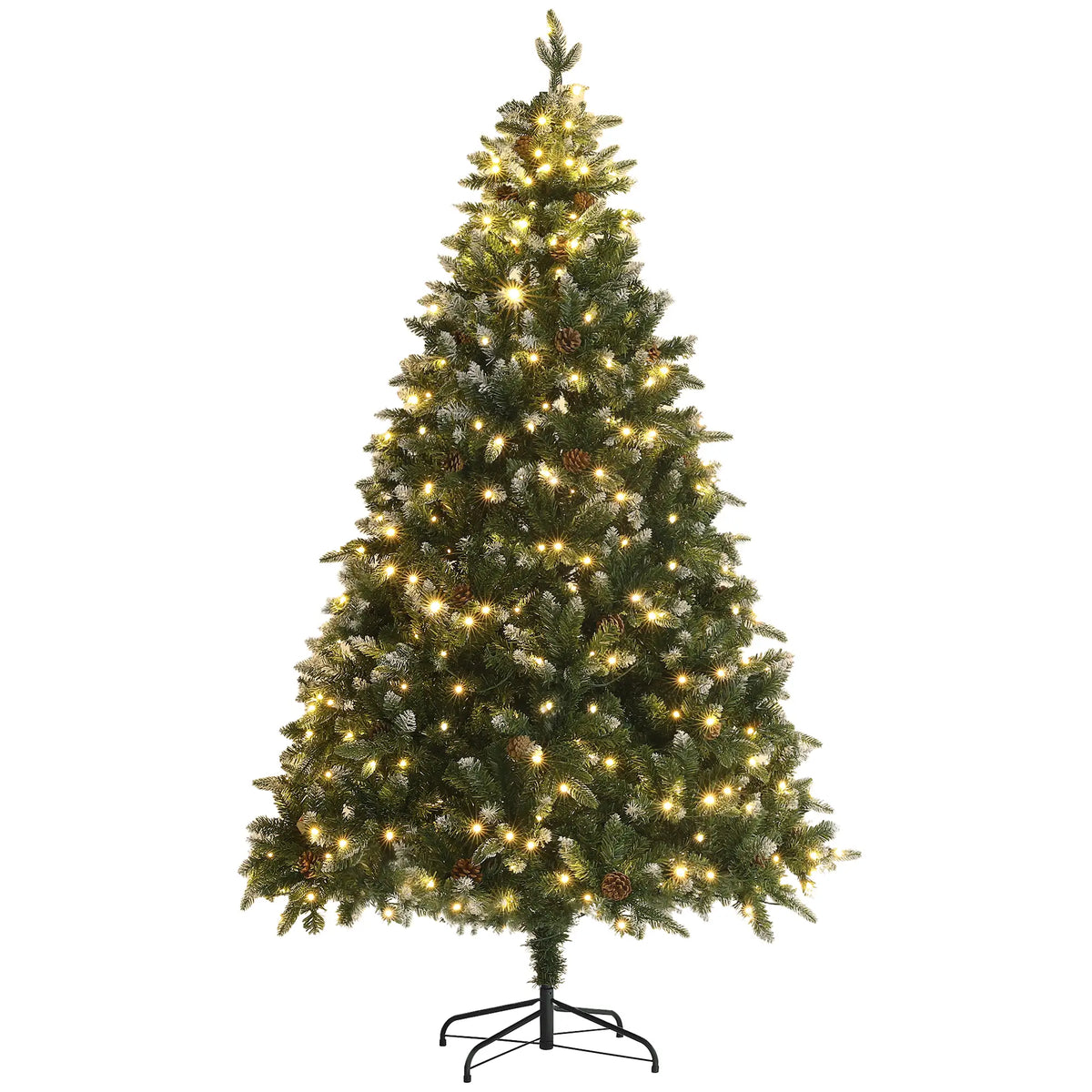 7ft Pre-Lit Artificial Christmas Tree with Dual Colour LED Lights Green