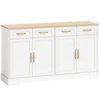 Sideboard Buffet Cabinet with Four Drawers and Adjustable Shelves