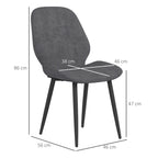 Velvet Dining Chairs Set of 2 with Steel Legs