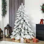 6ft Super Flocked Christmas Tree with Faux Snow Branches