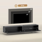 Black Fluted 140cm Floating TV Stand with Flip Cabinets