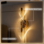Gold LED spiral wall light, alternate view
