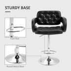 PU Leather Swivel Bar Stool with Backrest and Footrest