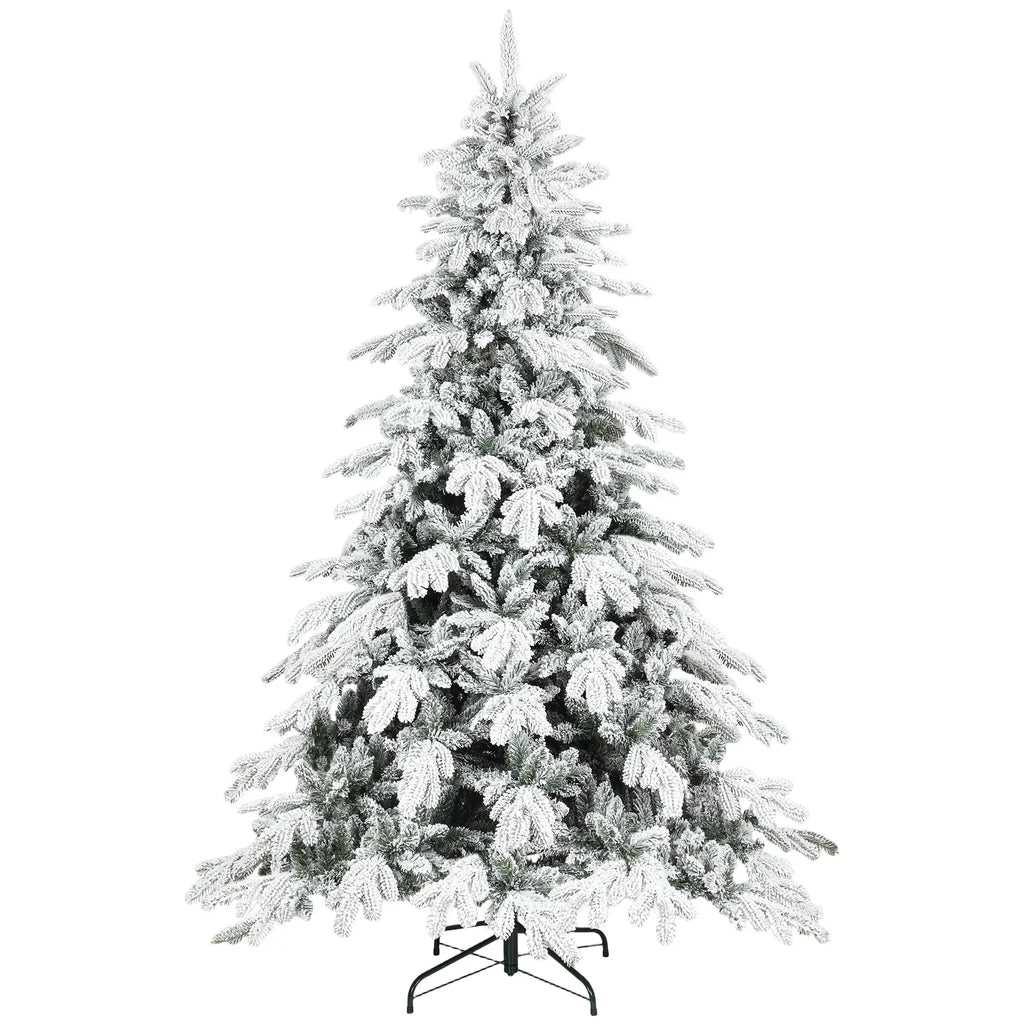 7ft Super Flocked Artificial Christmas Tree Green and White