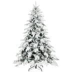 7ft Super Flocked Artificial Christmas Tree Green and White