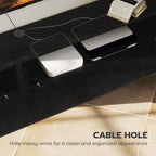 Black Fluted Floating TV Stand with Cable Management