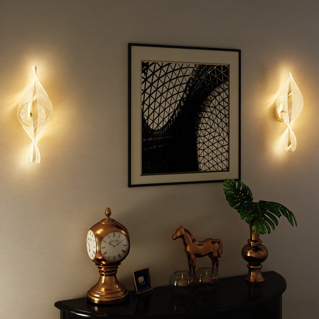 Silver LED spiral wall light packaging