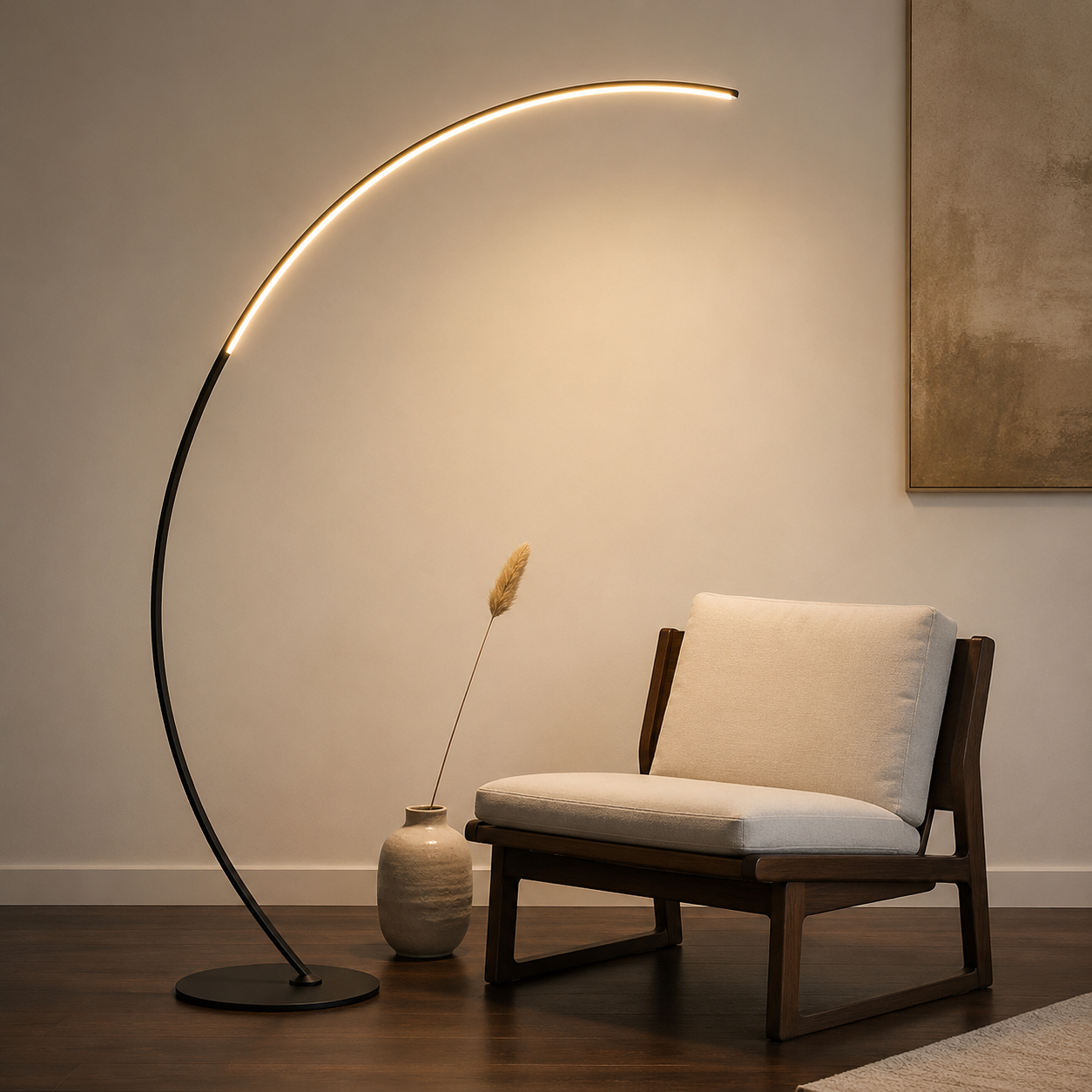 Large Curved LED Floor Lamp