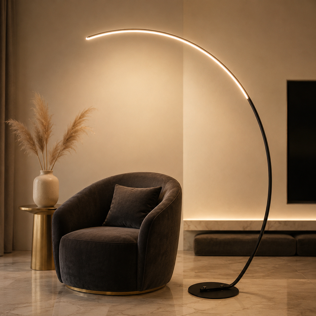 Large Curved LED Floor Lamp