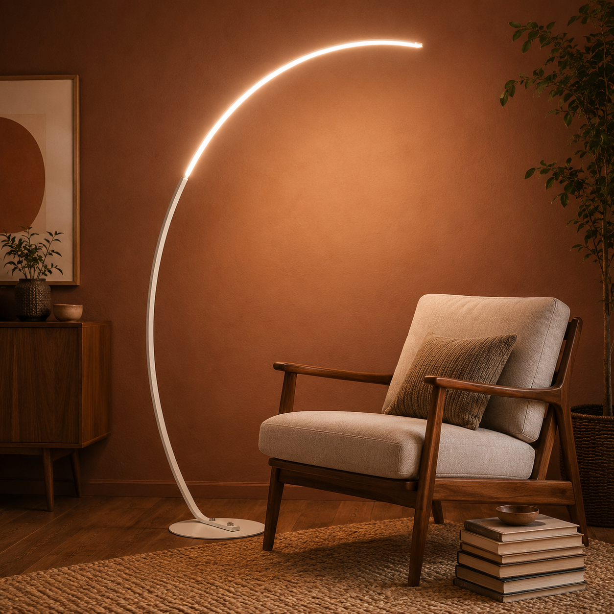 Large Curved LED Floor Lamp