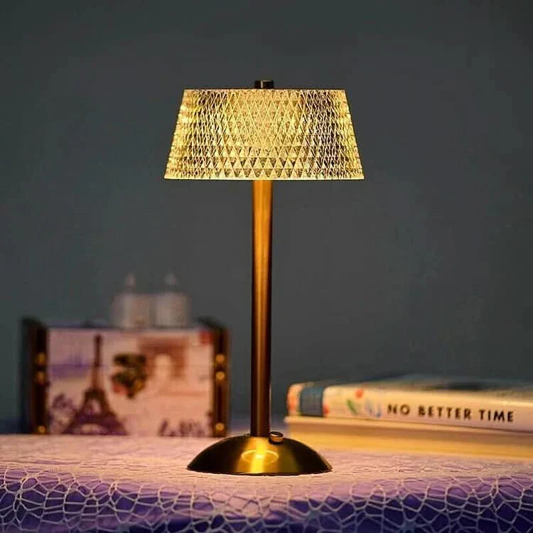 Crystal Rechargeable Cordless LED Table Lamp Warm Ambient Lighting