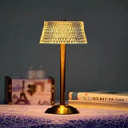 Crystal Rechargeable Cordless LED Table Lamp Warm Ambient Lighting