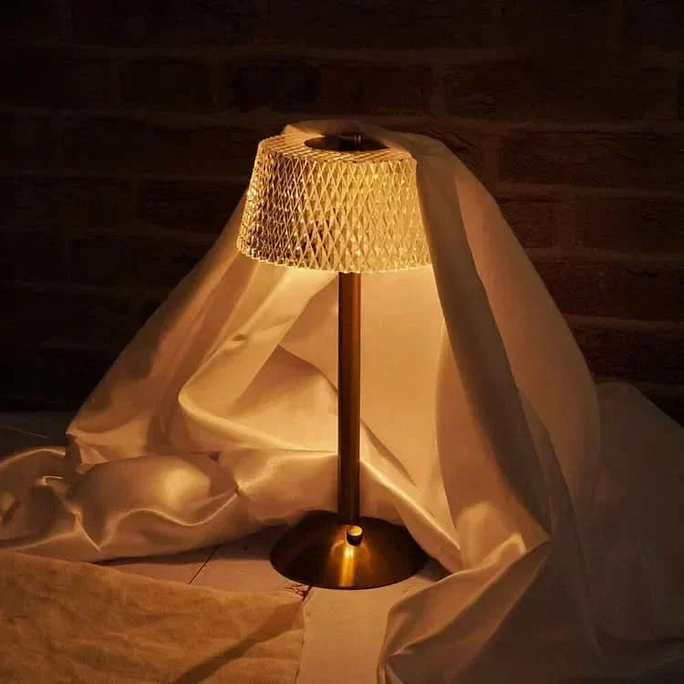 Crystal Rechargeable Cordless LED Table Lamp Warm Ambient Lighting