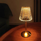 Crystal Rechargeable Cordless LED Table Lamp Warm Ambient Lighting