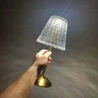 Crystal Rechargeable Cordless LED Table Lamp Warm Ambient Lighting