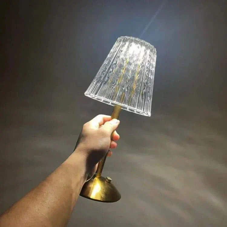 Crystal Rechargeable Cordless LED Table Lamp Warm Ambient Lighting