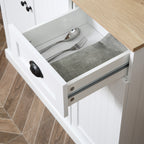 Kitchen Cabinet with Microwave Countertop and Storage Drawer White