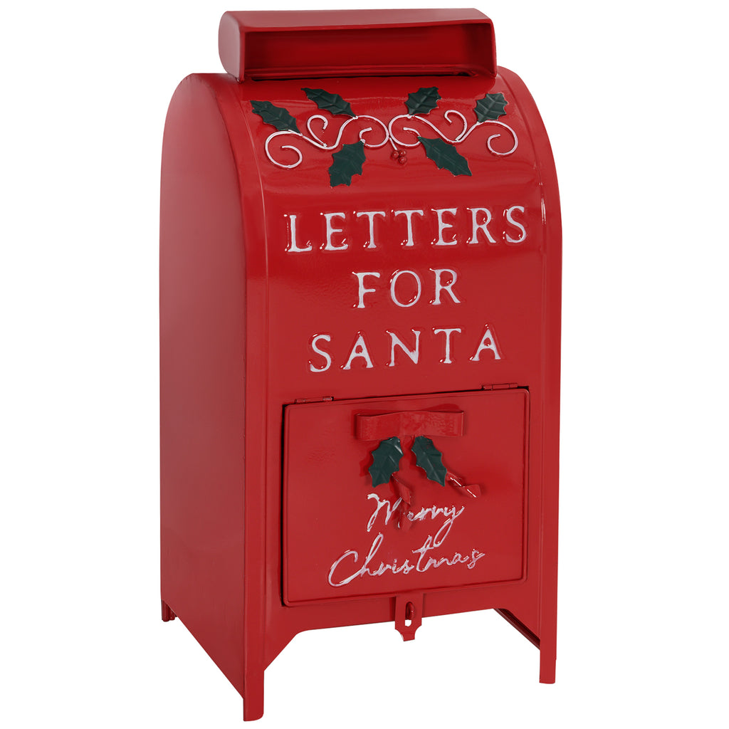 Letters to Santa Christmas Postbox Freestanding or Wall Mounted Red