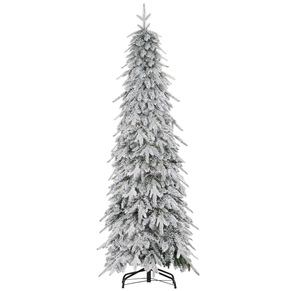 6ft Pencil Snow Flocked Christmas Tree with Downswept Branches