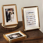 Brooks Tabletop Photo Frame in Vintage Wood and Brass