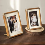 Brooks Tabletop Photo Frame in Vintage Wood and Brass