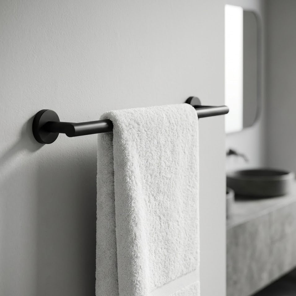 3 Piece Matte Black Stainless Steel Bathroom Hardware Set Modern Bathroom Decor