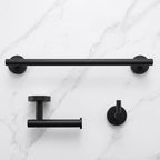 3 Piece Matte Black Stainless Steel Bathroom Hardware Set Modern Bathroom Decor