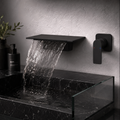 Matte Black Wall Mounted Waterfall Bathroom Faucet Modern Bathroom Decor