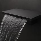 Matte Black Wall Mounted Waterfall Bathroom Faucet Modern Bathroom Decor
