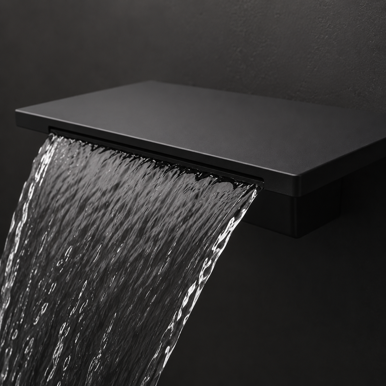 Matte Black Wall Mounted Waterfall Bathroom Faucet Modern Bathroom Decor