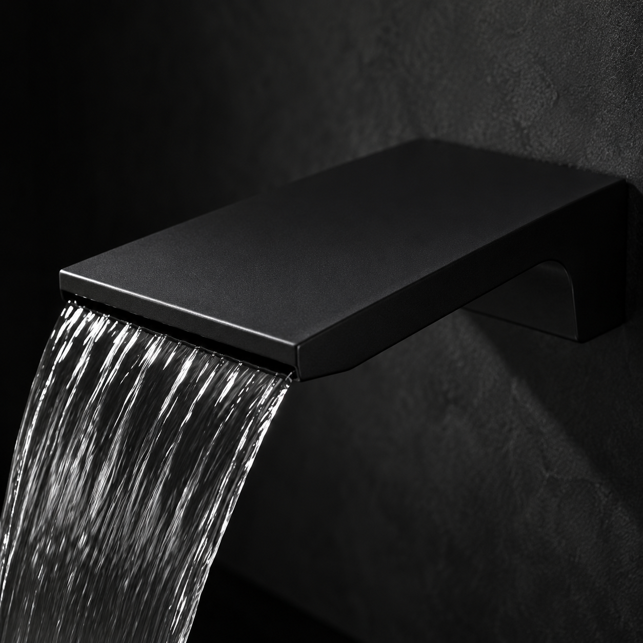 Matte Black Wall Mount Waterfall Bathtub Faucet