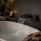 Matte Black Wall Mount Waterfall Bathtub Faucet