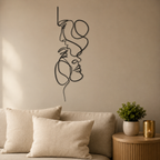 Black Metal Abstract Face Wall Art