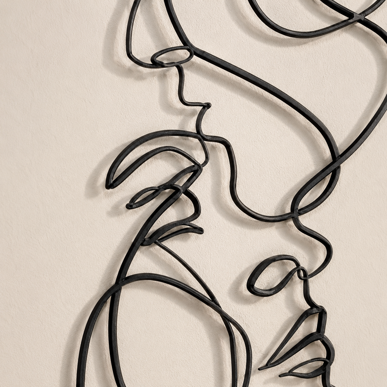 Black Metal Abstract Face Wall Art