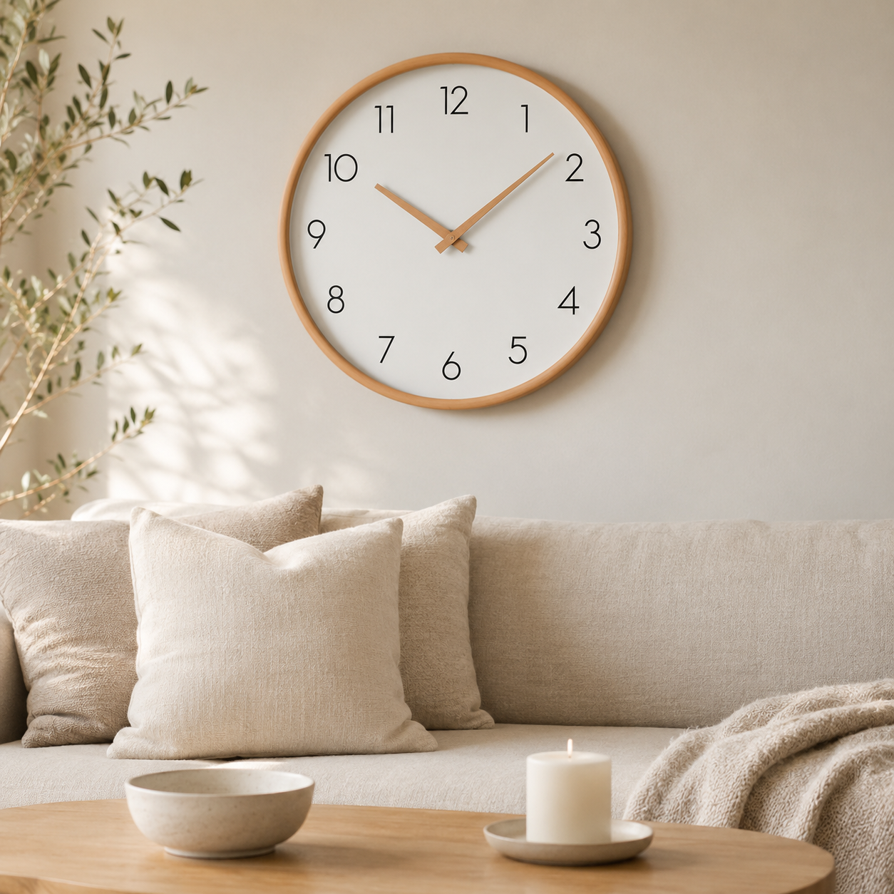 Nordic Minimalist Wooden Wall Clock