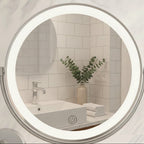 LED Wall-Mounted Magnifying Mirror with Adjustable Arm Modern Interior Decor