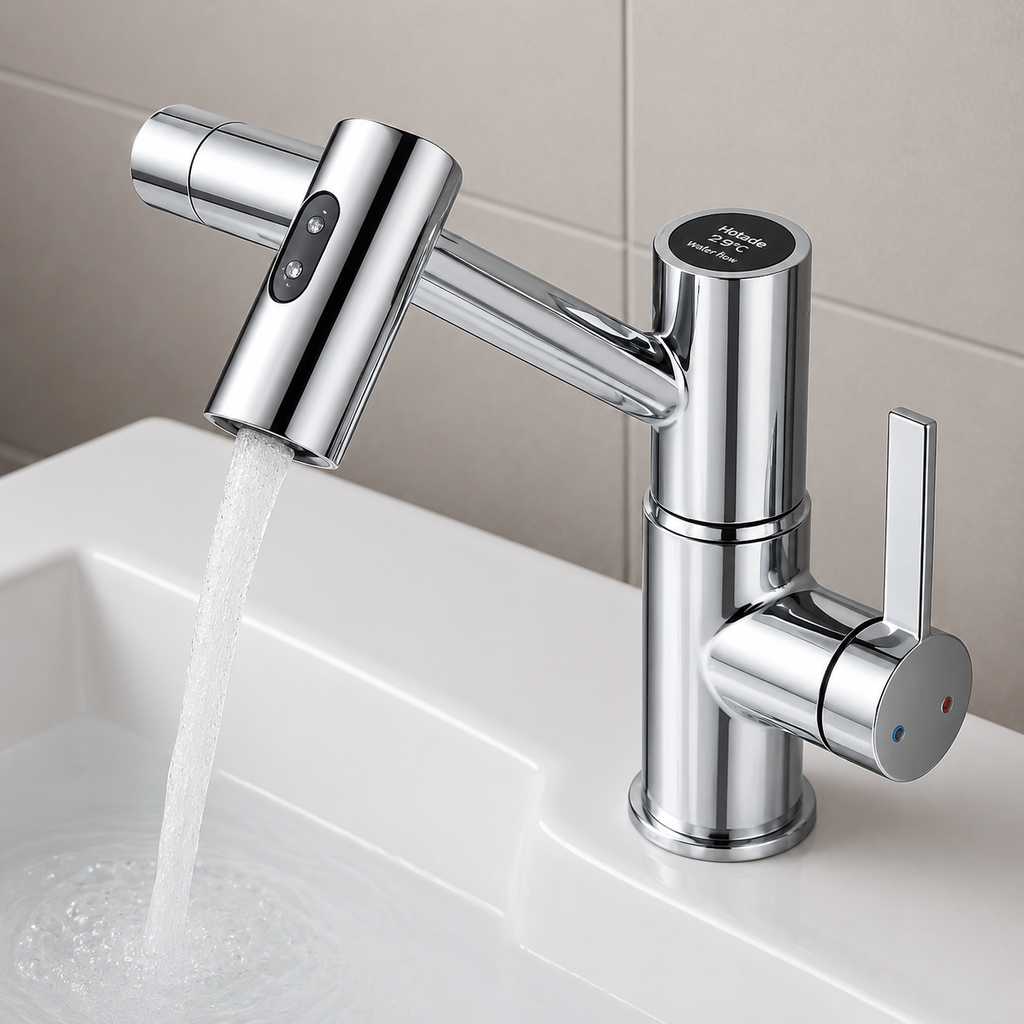 Modern Matte Bathroom Mixer Tap with LED Temperature Display Modern Bathroom Decor