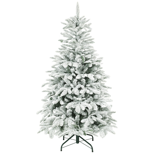 5ft Flocked Christmas Tree with 717 Snow-Kissed Branches