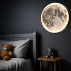 Backlit Moon LED Wall Light – Realistic Lunar Surface Design Modern Interior Lighting