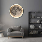 Backlit Moon LED Wall Light – Realistic Lunar Surface Design Modern Interior Lighting