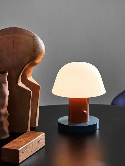 Rechargeable LED Mushroom Table Lamp with Touch Dimming