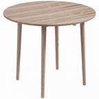 Round Drop Leaf Folding Dining Table for Four - Natural wood finish