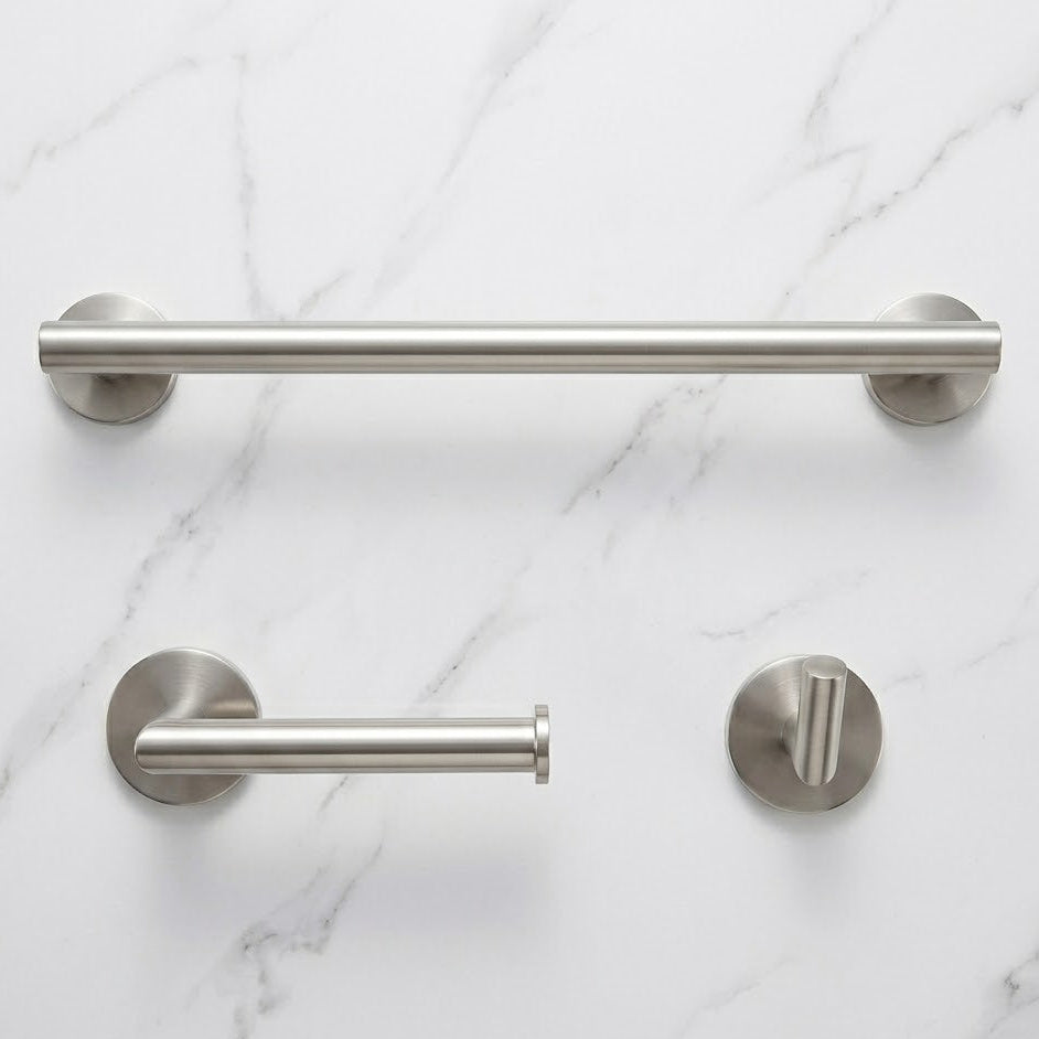 3 Piece Brushed Nickel Stainless Steel Bathroom Hardware Set Modern Bathroom Decor