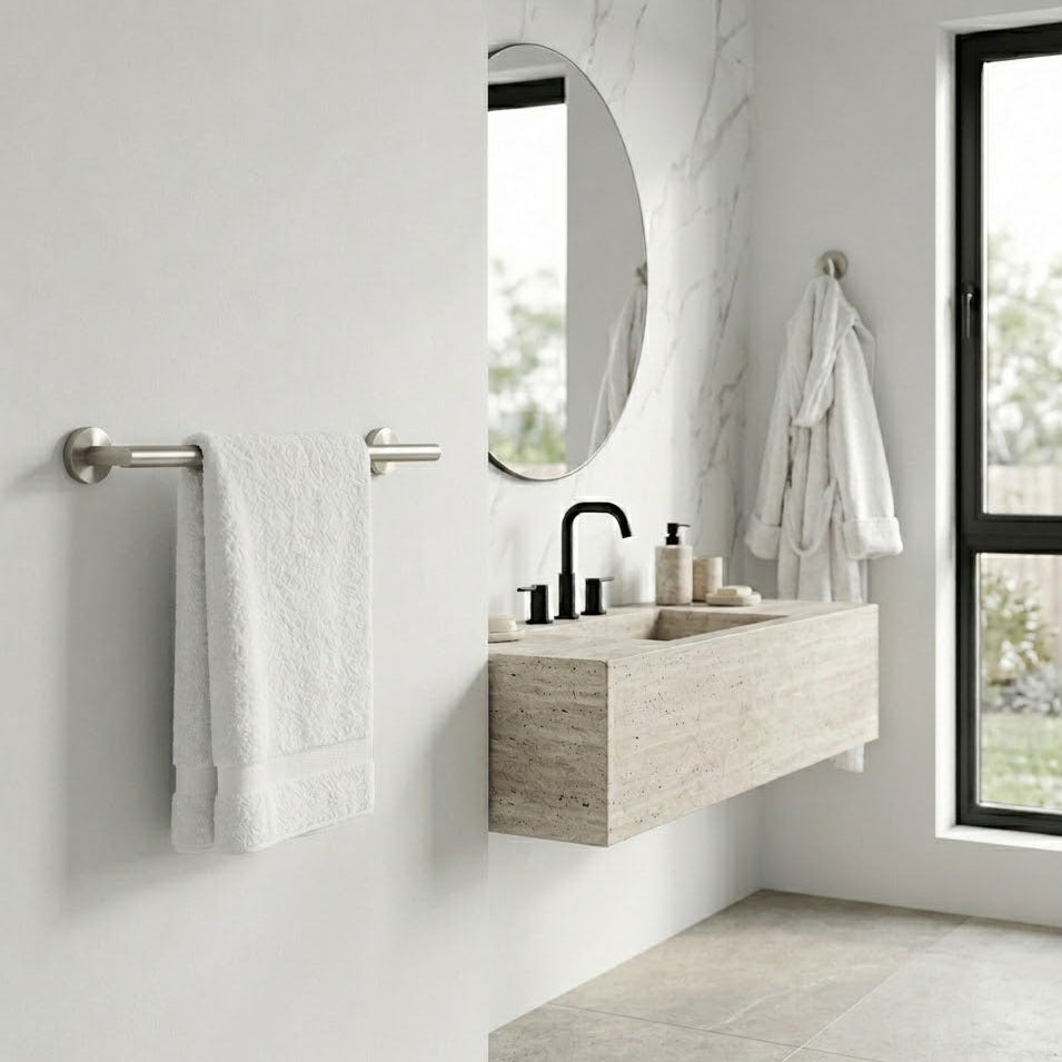 3 Piece Brushed Nickel Stainless Steel Bathroom Hardware Set Modern Bathroom Decor