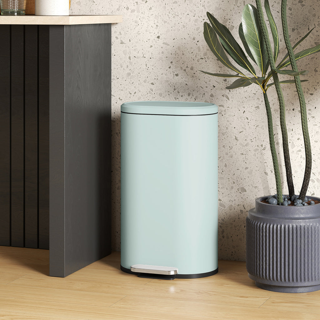 Slim Curved Pedal Kitchen Bin with Soft-Close Lid