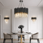 Luxury Black Crystal Chandelier with Adjustable Chain