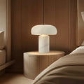 Modern Alabaster Table Lamp with Stone Shade Warm Ambient Lighting